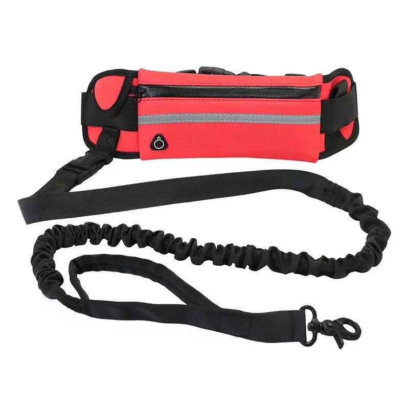 Hands-Free Reflective Dog Leash with Waist Bag