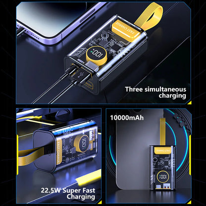 DIY Mobile Power PD22.5W Fast Charging Portable Power Bank 18650/21700 Battery Case With Battery Level Display Phone Accessorie