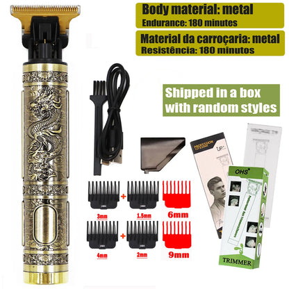 USB Fast Charging Hair Trimmer Portable Cordless Shaver Barber Electric Hair Cutting Machine Vintage Hair Clipper For Hairdresse