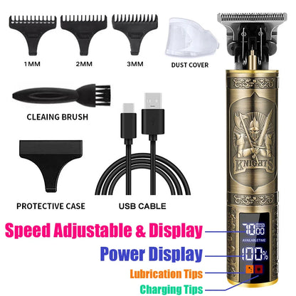USB Fast Charging Hair Trimmer Portable Cordless Shaver Barber Electric Hair Cutting Machine Vintage Hair Clipper For Hairdresse