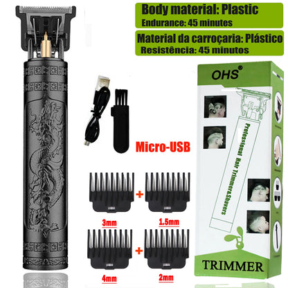 USB Fast Charging Hair Trimmer Portable Cordless Shaver Barber Electric Hair Cutting Machine Vintage Hair Clipper For Hairdresse