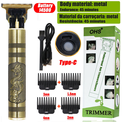 USB Fast Charging Hair Trimmer Portable Cordless Shaver Barber Electric Hair Cutting Machine Vintage Hair Clipper For Hairdresse