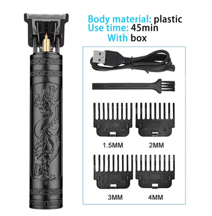 USB Fast Charging Hair Trimmer Portable Cordless Shaver Barber Electric Hair Cutting Machine Vintage Hair Clipper For Hairdresse