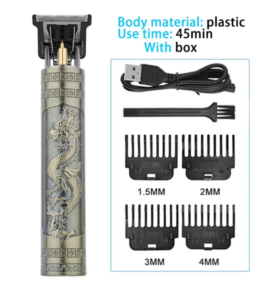 USB Fast Charging Hair Trimmer Portable Cordless Shaver Barber Electric Hair Cutting Machine Vintage Hair Clipper For Hairdresse