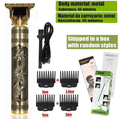 USB Fast Charging Hair Trimmer Portable Cordless Shaver Barber Electric Hair Cutting Machine Vintage Hair Clipper For Hairdresse