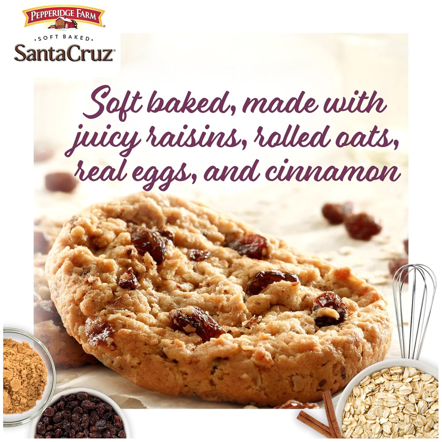 Pepperidge Farm Santa Cruz Soft Baked Oatmeal Raisin Cookies