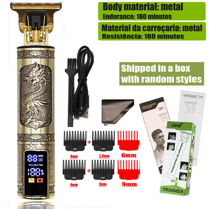 USB Fast Charging Hair Trimmer Portable Cordless Shaver Barber Electric Hair Cutting Machine Vintage Hair Clipper For Hairdresse