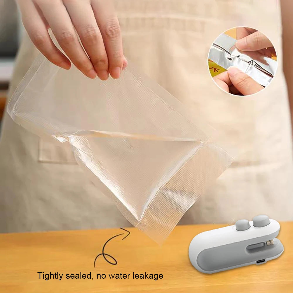 2-in-1 Mini Handheld Bag Sealer with Cutter & Magnet