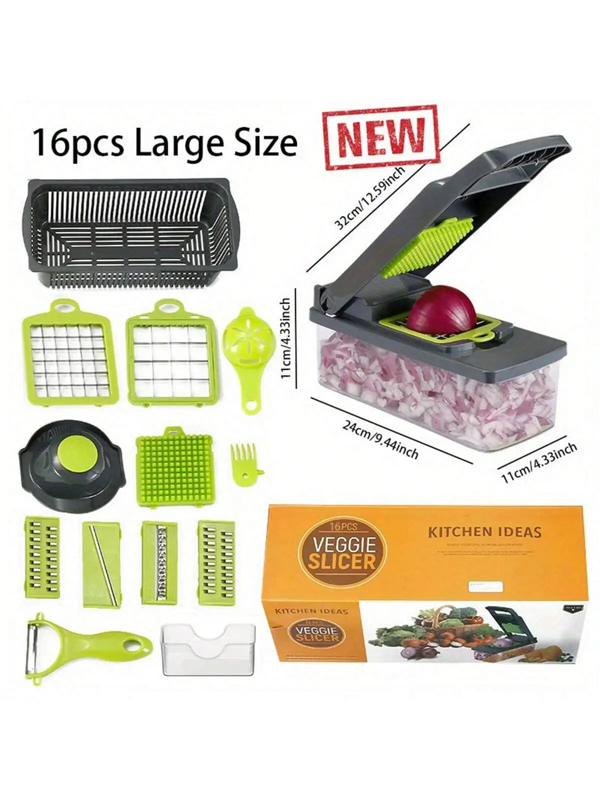 16-Piece Vegetable Chopper & Slicer Set