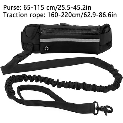 Hands-Free Reflective Dog Leash with Waist Bag