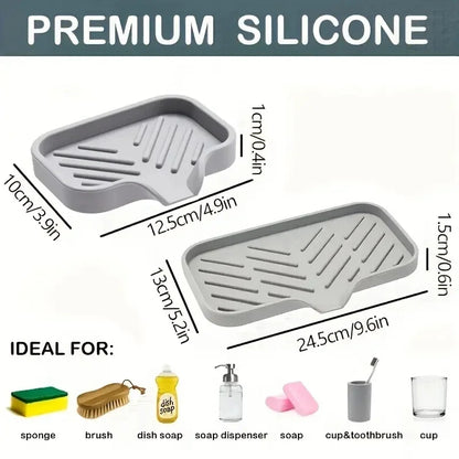 Multifunctional Silicone Sink Tray with Drain