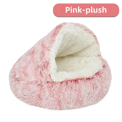 Autumn & Winter Plush Semi-Enclosed Pet Bed