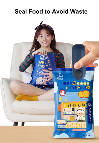 2-in-1 Mini Handheld Bag Sealer with Cutter & Magnet