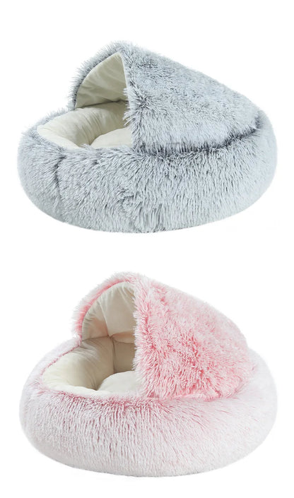 Autumn & Winter Plush Semi-Enclosed Pet Bed