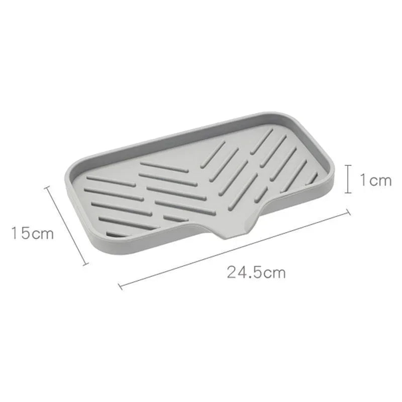 Multifunctional Silicone Sink Tray with Drain