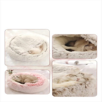 Autumn & Winter Plush Semi-Enclosed Pet Bed