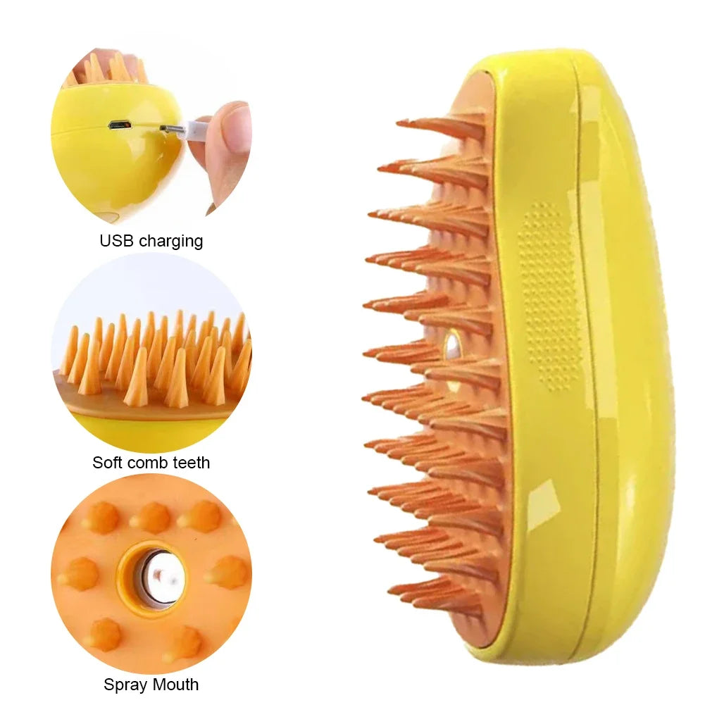 3-in-1 Steam Spray Pet Massage Brush