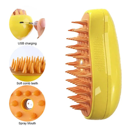 3-in-1 Steam Spray Pet Massage Brush