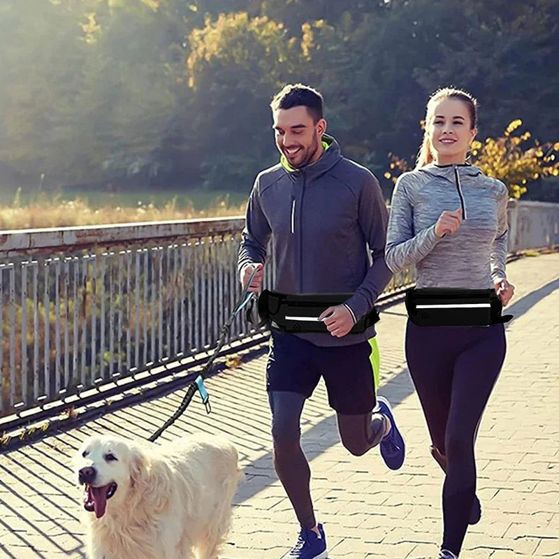 Hands-Free Reflective Dog Leash with Waist Bag