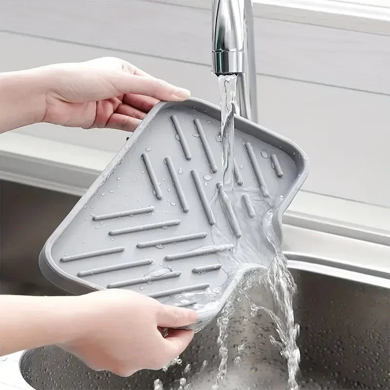 Multifunctional Silicone Sink Tray with Drain