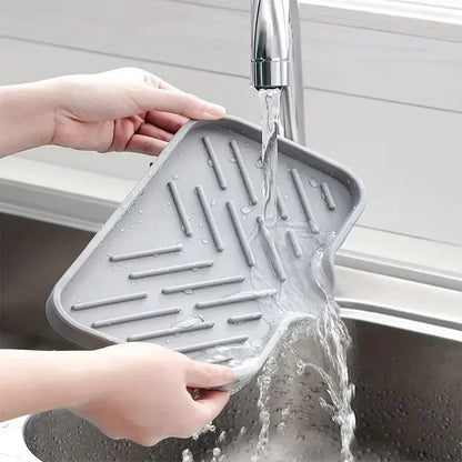 Multifunctional Silicone Sink Tray with Drain