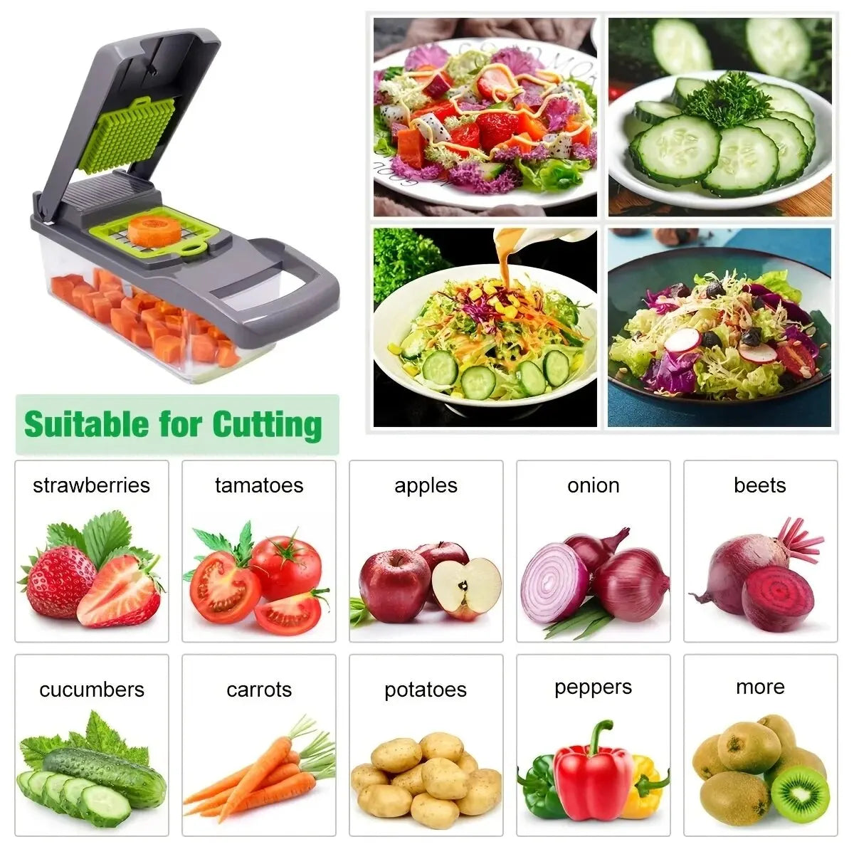 16-Piece Vegetable Chopper & Slicer Set