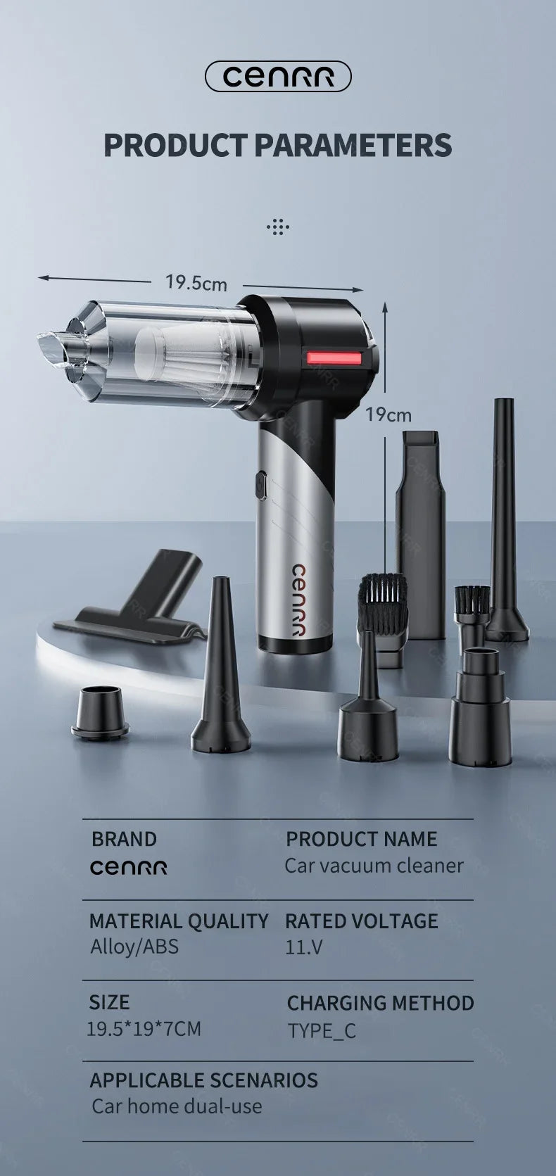 Cordless Handheld Car Vacuum Cleaner & Mini Blower