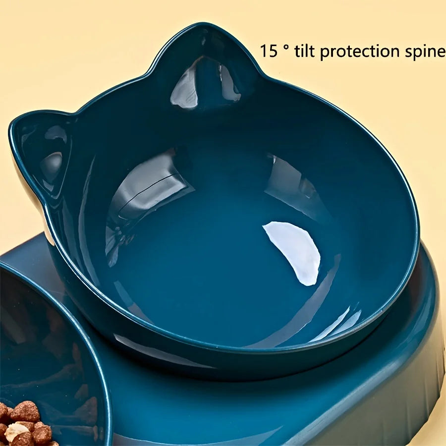 3-in-1 Tilted Pet Bowl Set with Water Feeder