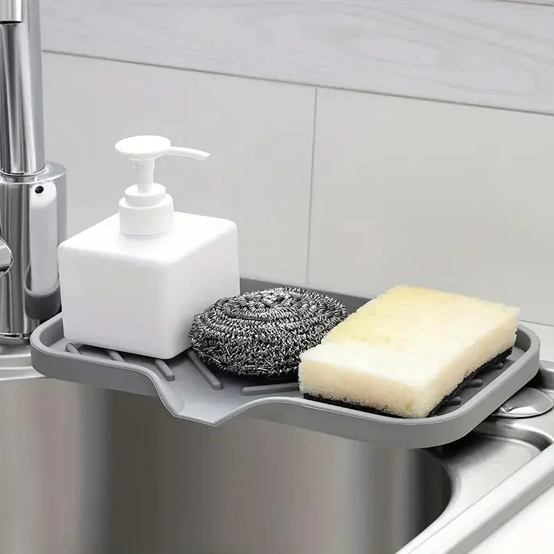 Multifunctional Silicone Sink Tray with Drain