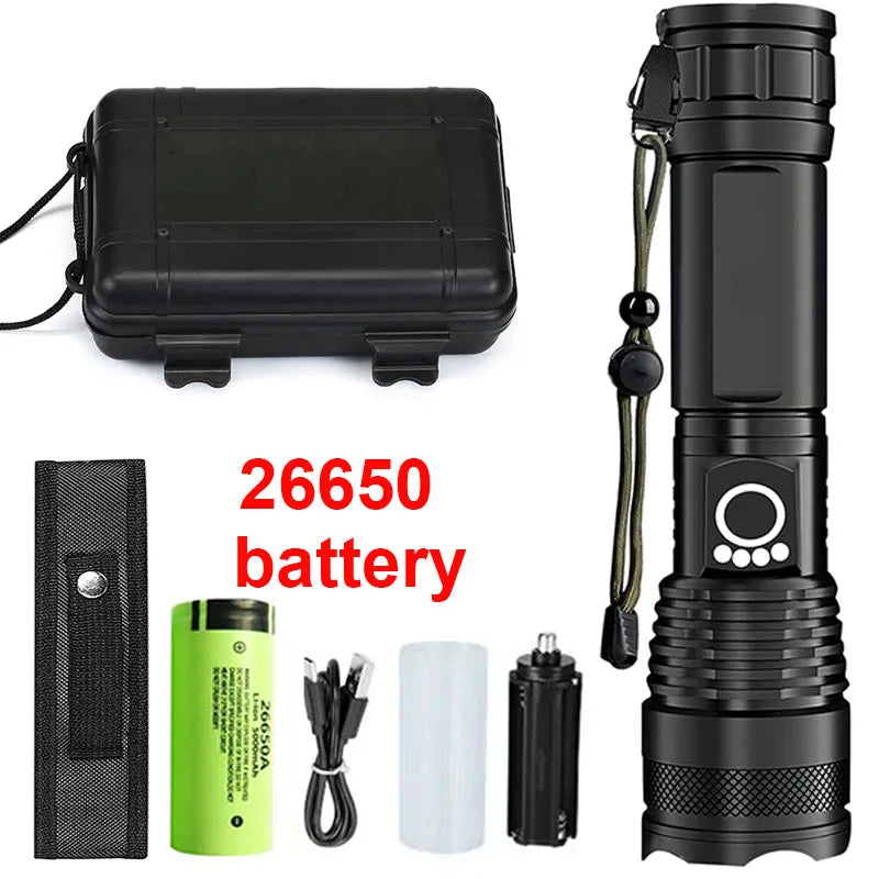 High-Power Rechargeable LED Tactical Flashlight