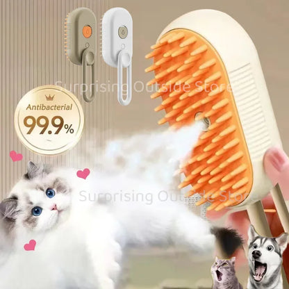 3-in-1 Steam Spray Pet Massage Brush