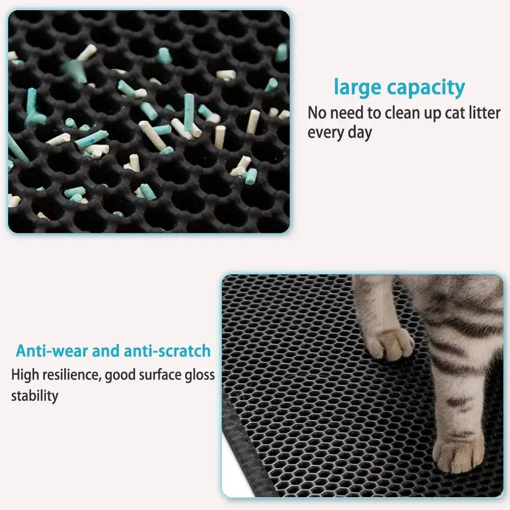 Double-Layer Honeycomb Cat Litter Mat