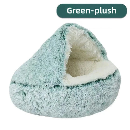 Autumn & Winter Plush Semi-Enclosed Pet Bed