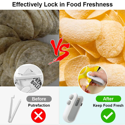 2-in-1 Mini Handheld Bag Sealer with Cutter & Magnet