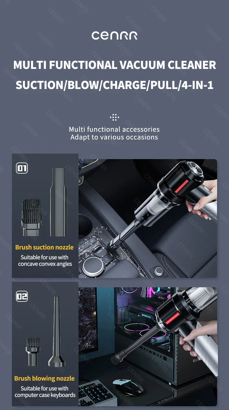 Cordless Handheld Car Vacuum Cleaner & Mini Blower