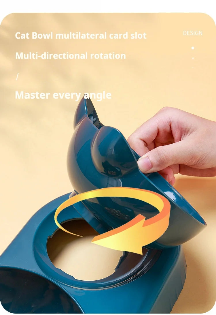 3-in-1 Tilted Pet Bowl Set with Water Feeder