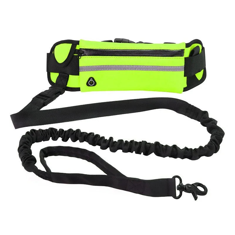 Hands-Free Reflective Dog Leash with Waist Bag