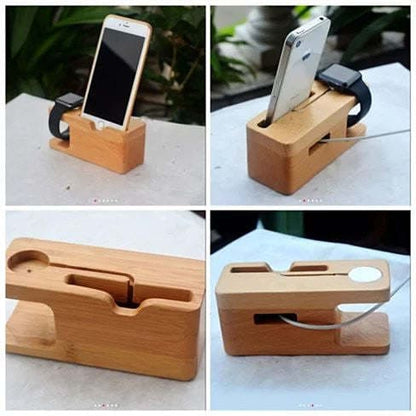 NatureCraft Phone Dock: Wooden Charging and Display Stand